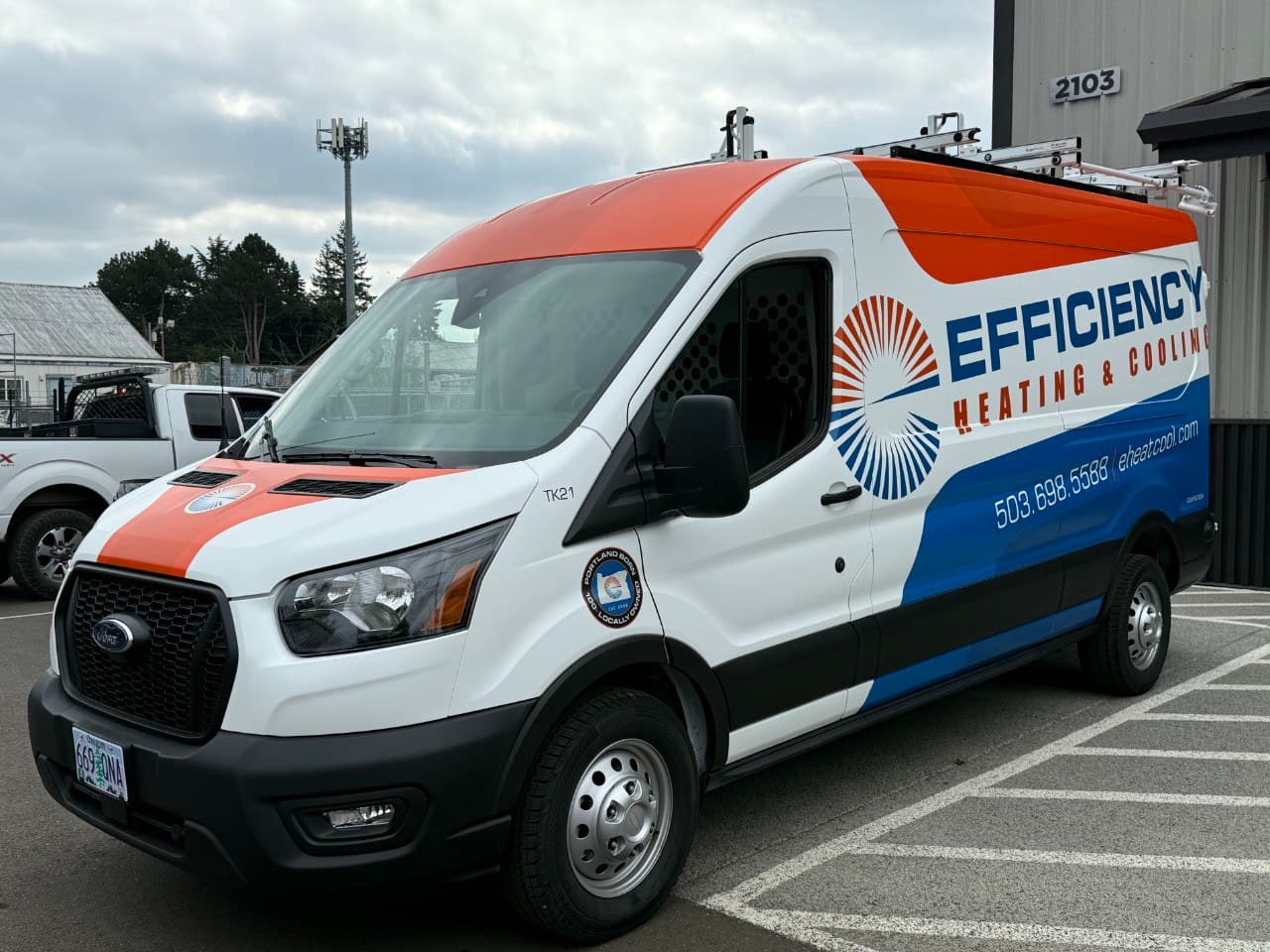 Efficiency Heating & Cooling service van in Portland