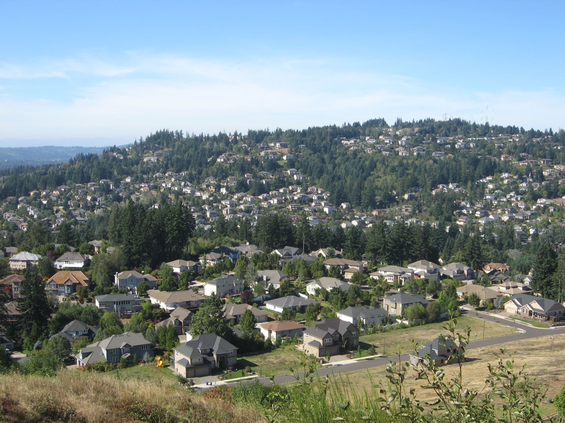 Aerial view of Happy Valley, Oregon - HVAC service area