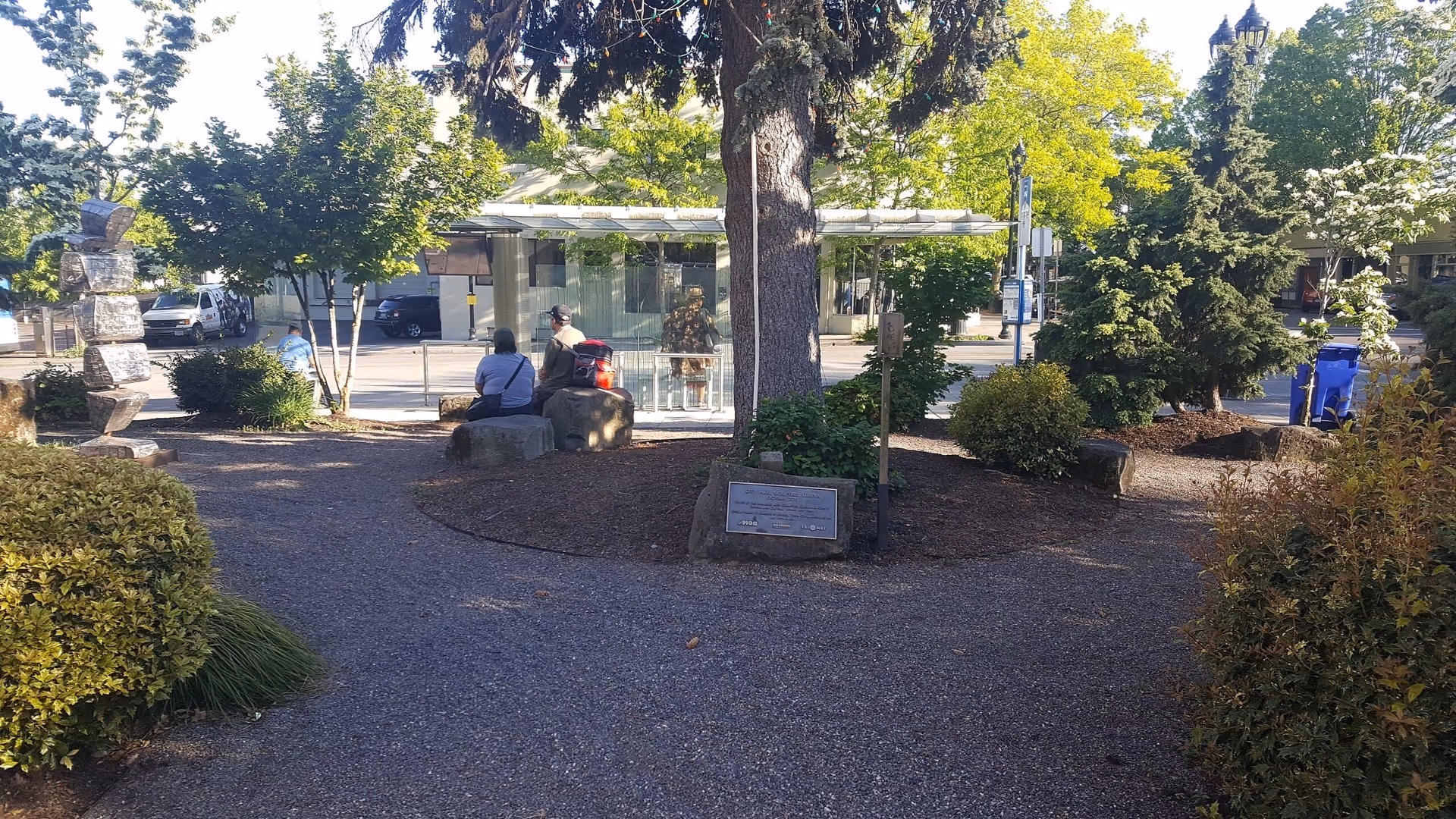 Gravel path and trees in a small park in Milwaukie Oregon
